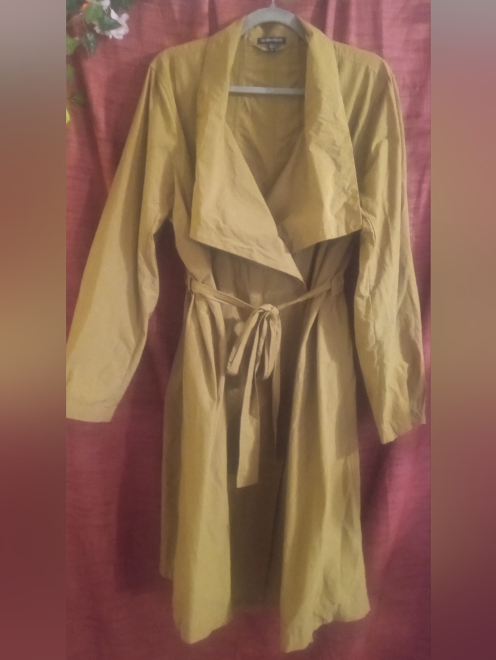 Gorgeous Eileen Fisher Organic Cotton Trench Coat- Mustard, XL